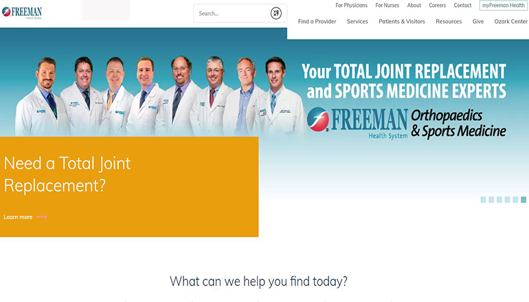 Freeman Health in Joplin Missouri website