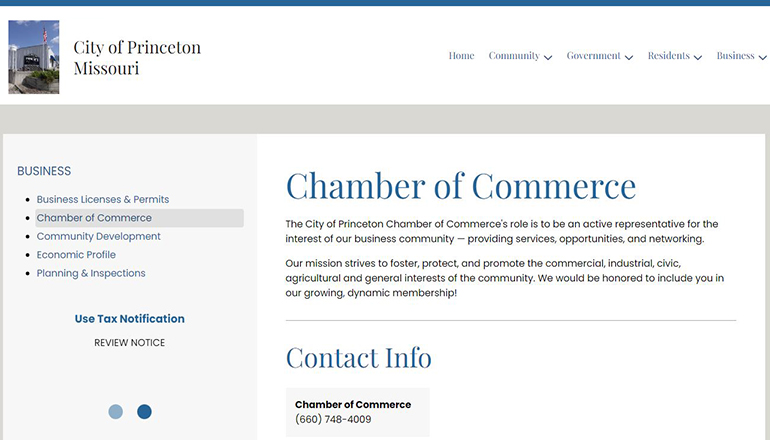 Princeton Chamber of Commerce website