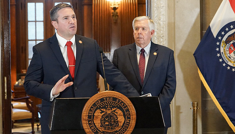 Andrew Bailey was announced as Gov. Mike Parson’s choice to be Missouri attorney general on Nov. 23, 2022 (photo courtesy of Missouri Governor’s Office)