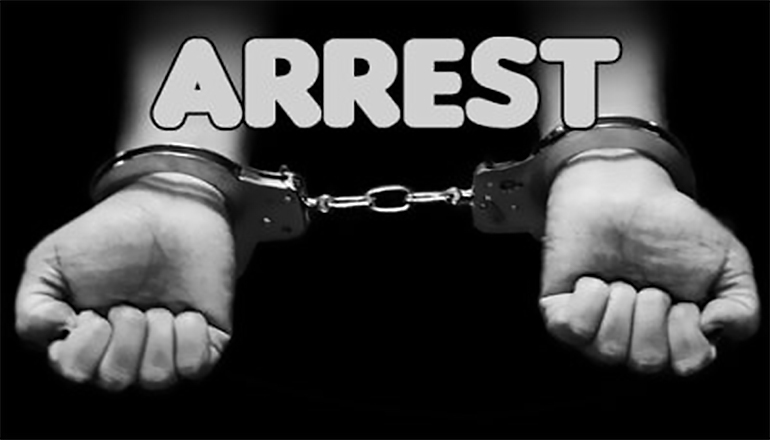 Arrest Hands in Handcuff news graphic