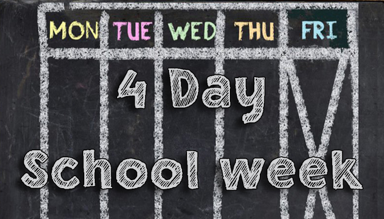 Four (4) day school week news graphic