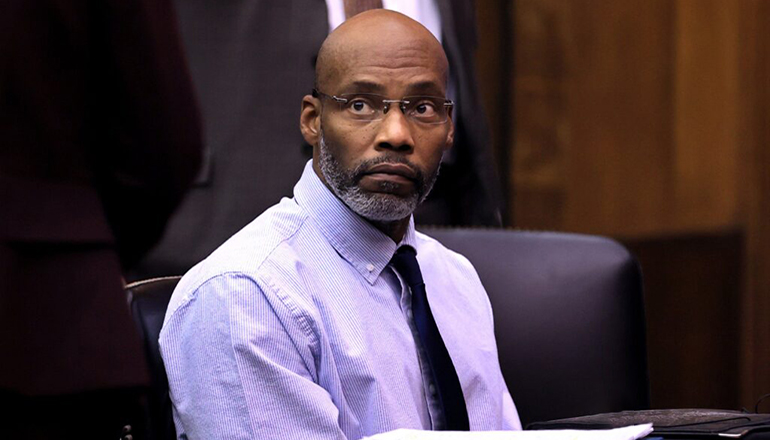 Lamar Johnson listens to testimony on Dec. 13, 2022, in St. Louis Circuit Court (pool photo by David Carson, dcarson@post-dispatch.com)