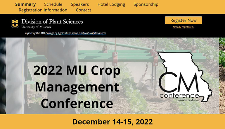2022 MU Crop Management Conference website