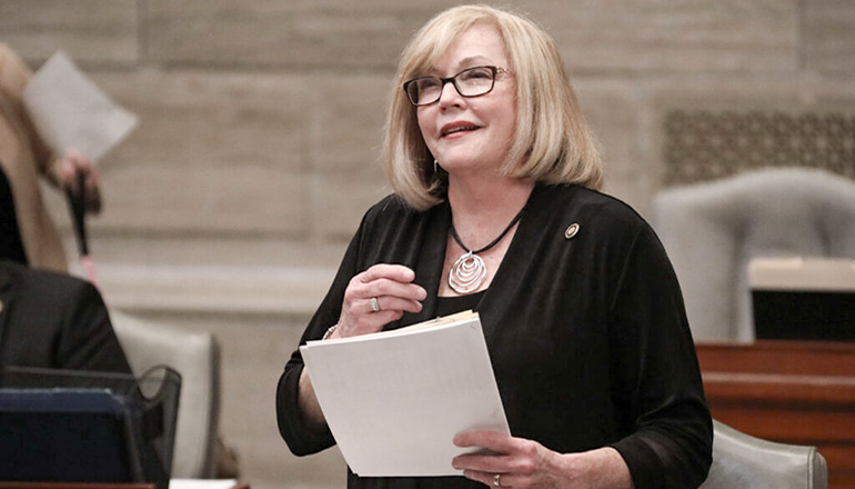 Sen. Elaine Gannon has again filed a bill to provide Medicaid coverage to low-income women for up to a year after they give birth. (photo courtesy of Senate Communications)