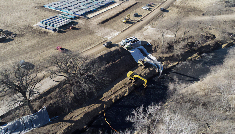 Keystone pipeline’s owner announced Mill Creek will be temporarily rerouted to help with cleanup (Photo submitted by TC Energy).