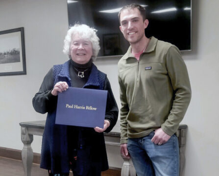 Linda Overton received Paul Harris Fellow recognition during the Feb. 2 meeting of the Trenton Rotary Club
