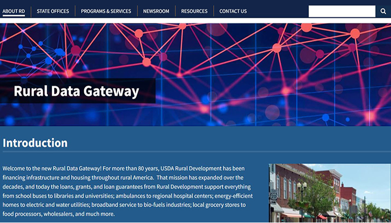 USDA Rural Data Gateway website