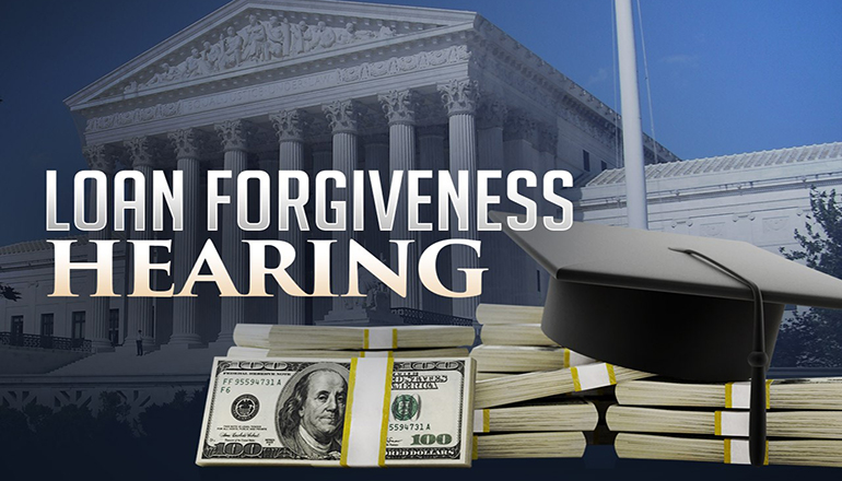 Loan Forgiveness Hearing News Graphic