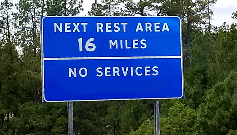 Rest Area Sign (Photo via Envato Elements)