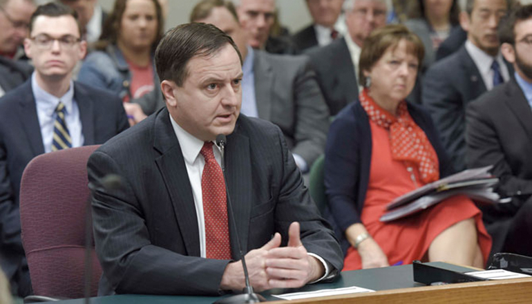 Secretary of State Jay Ashcroft testifies before a Missouri House committee (Photo courtesy Tim Bommel - Missouri House Communications)