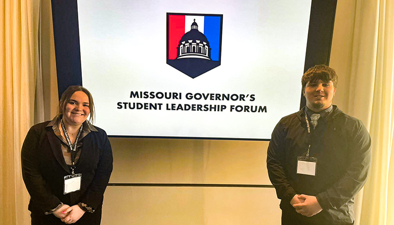 Zoe Williamson and Sawyer McCallon in leadership forum