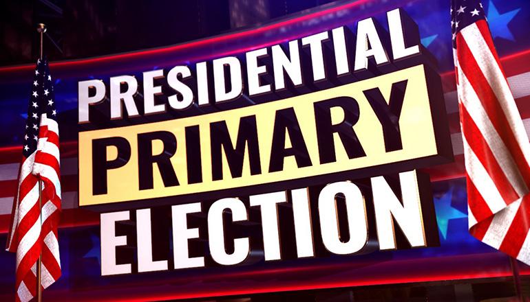 Presidential primary election news graphic