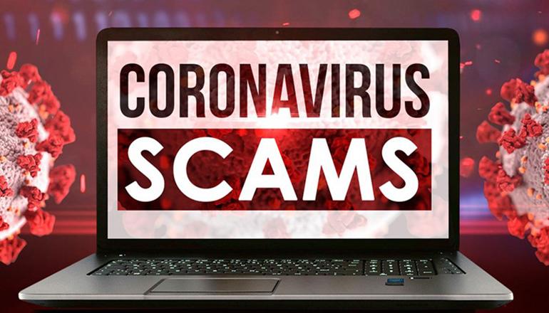 COVID or Coronavirus scams news graphic