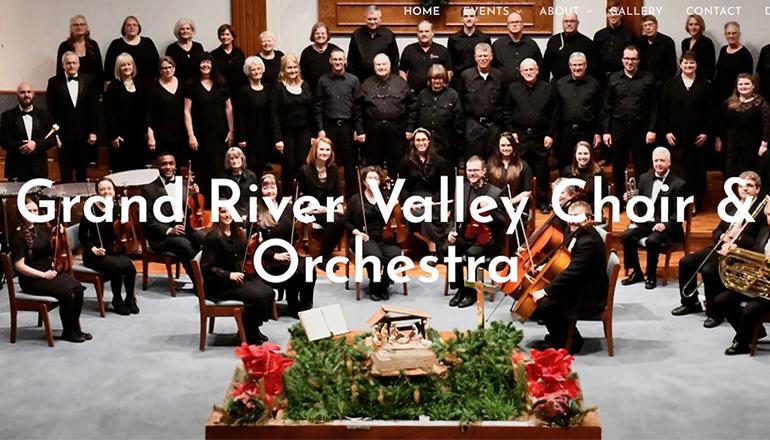 Grand River Valley Choir and Orchestra screen capture of website
