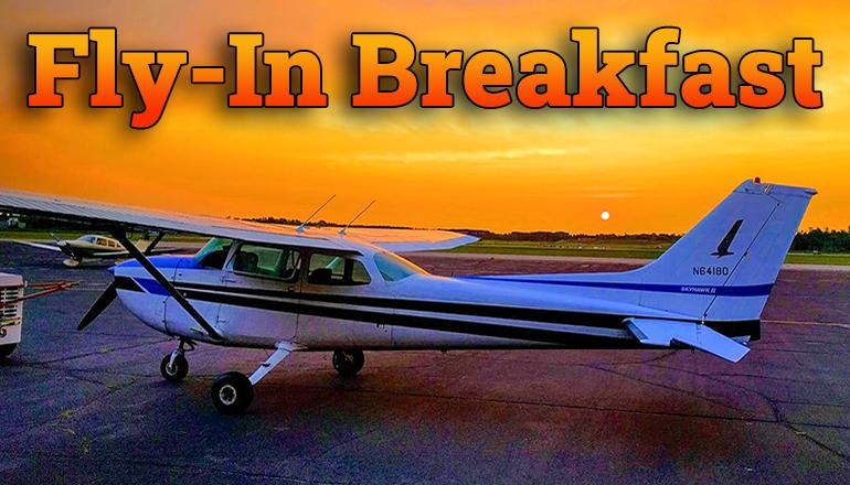 Fly-in breakfast news graphic