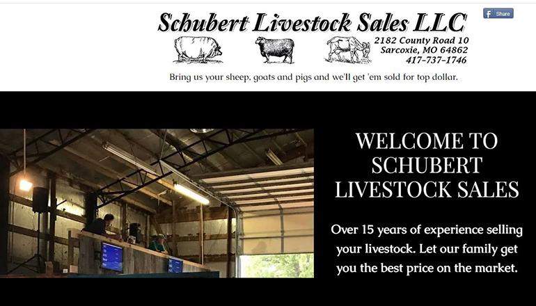 Schubert Livestock Sales website