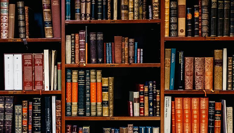 Shelves of library books (Photo by Iñaki del Olmo on Unsplash)