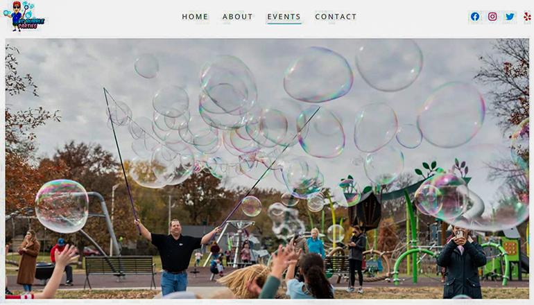 KC Bubble Parties website