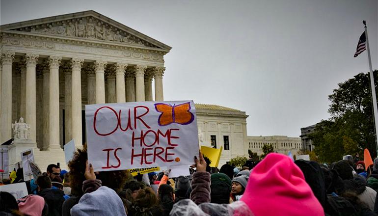 Supporters of the DACA program rally outside the U.S. Supreme Court (Photo by Robin Bravender - States Newsroom)