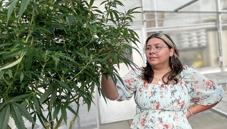 Karina Hernandez, horticulture student at St. Louis Community College (Photo by Revecca Rivas - Missouri Independent)