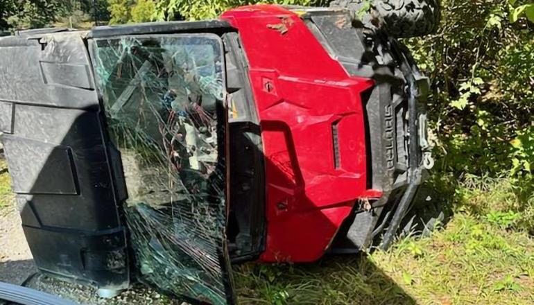 Livingston County Sheriff photo of Polaris Ranger involved in crash with teenagers