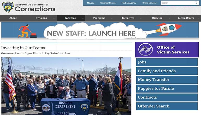 Missouri Department of Corrections website