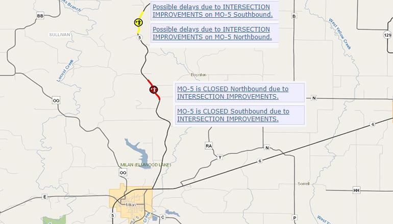 MoDOT Highway 5 Road work