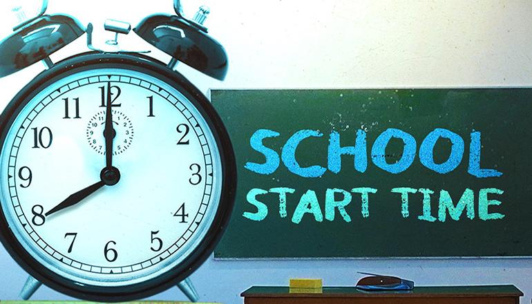 School Start Time News Graphic