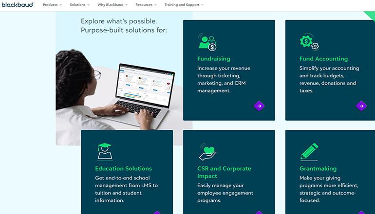 Blackbaud Software website