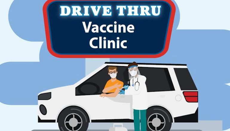 Drive Thru Vaccine Clinic News Graphic