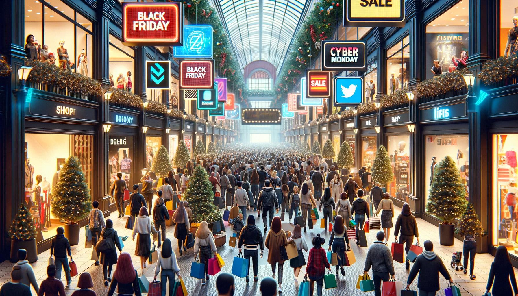 Cyber Monday and Black Friday Shopping news graphic