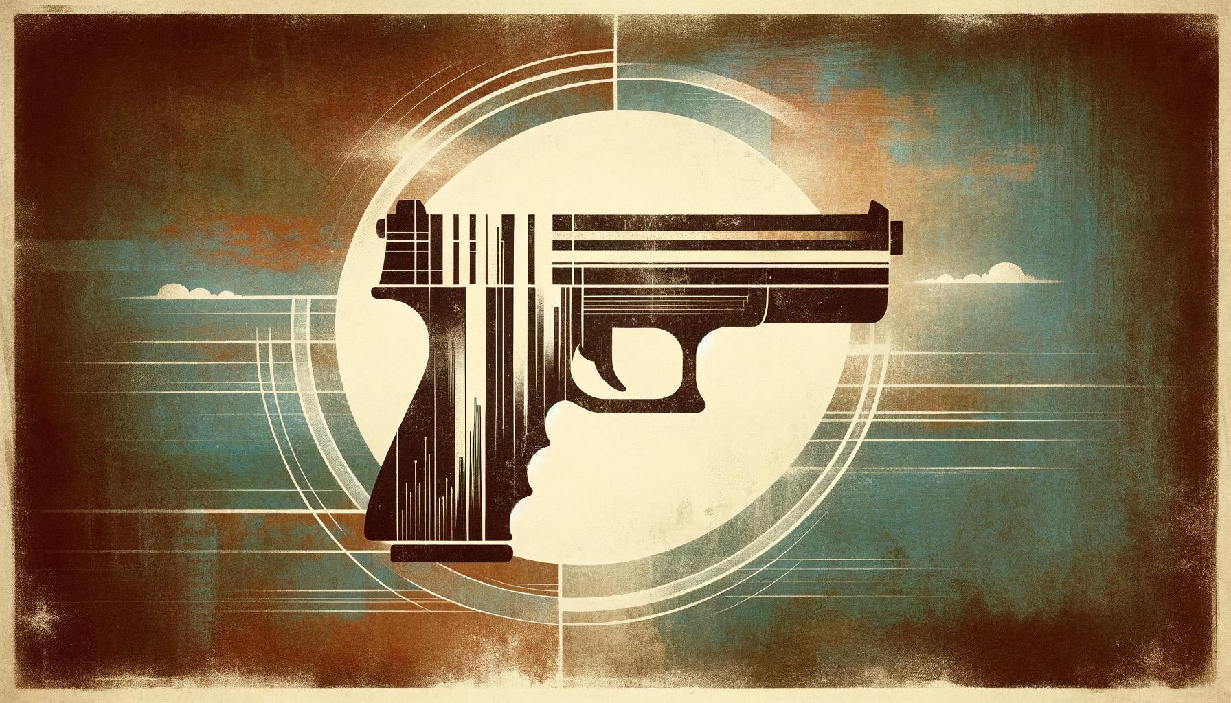 Handgun or pistol or weapon news graphic