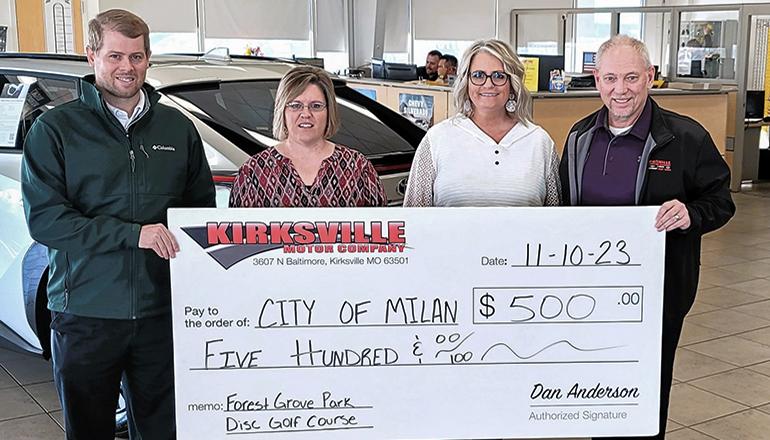 Kirksville Motor Company Donates too Milan Park Board