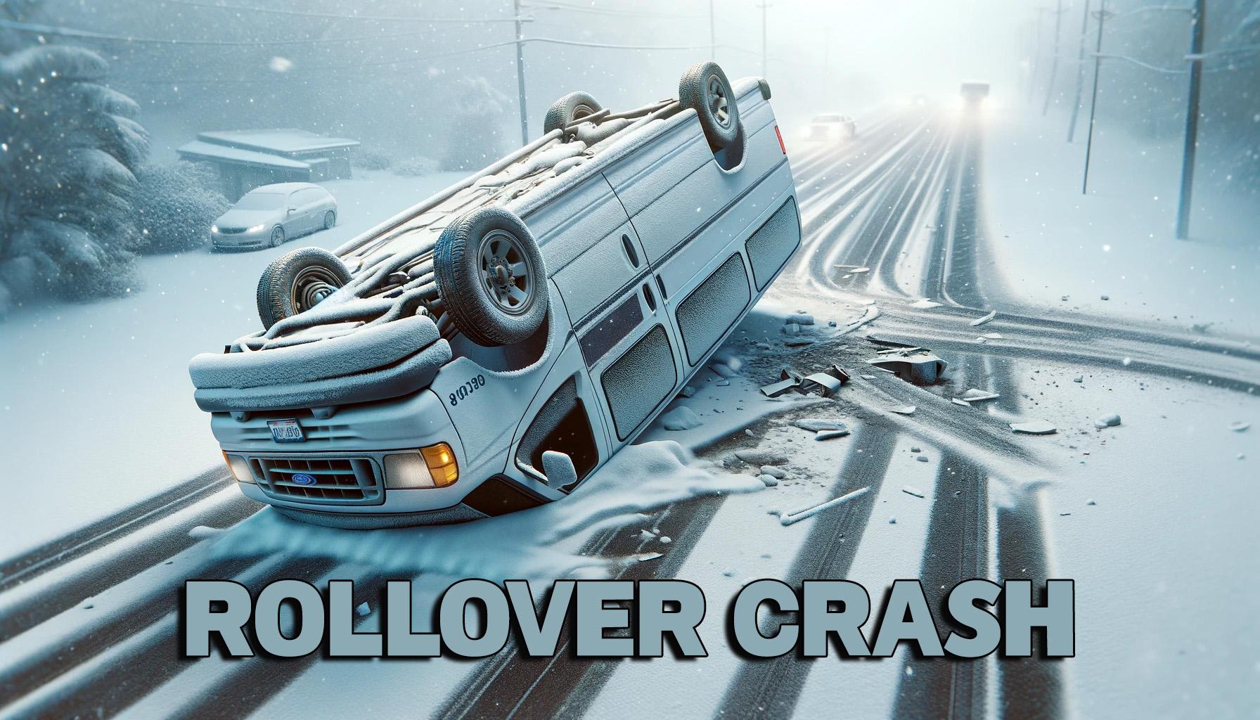 Van Rollover accident or crash news graphic