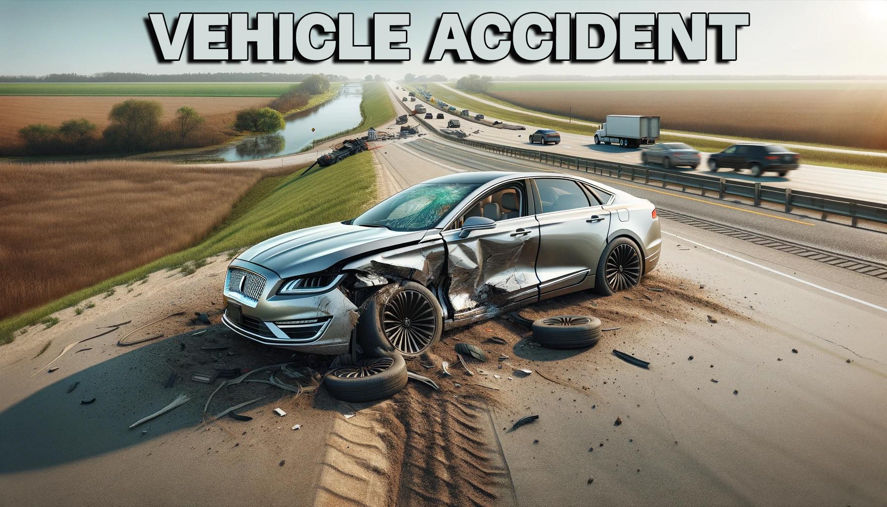 Vehicle accident or vehicle crash news graphic