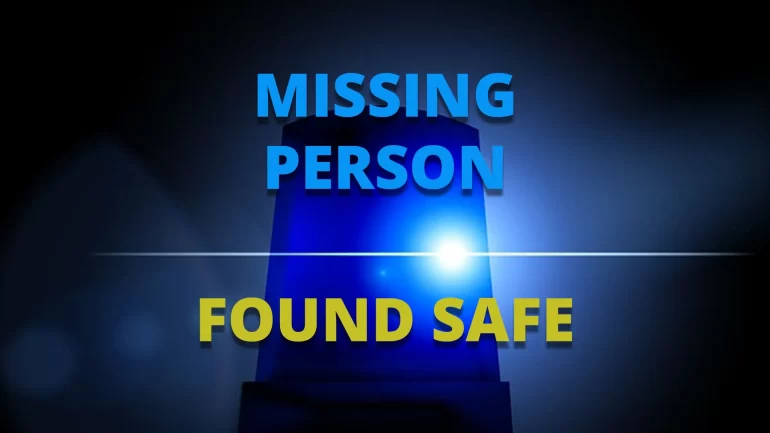 A generic "found safe" graphic