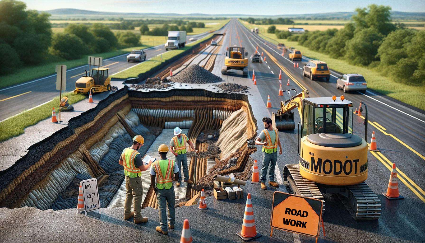 MoDOT Road Work or Road Maintenance news graphic