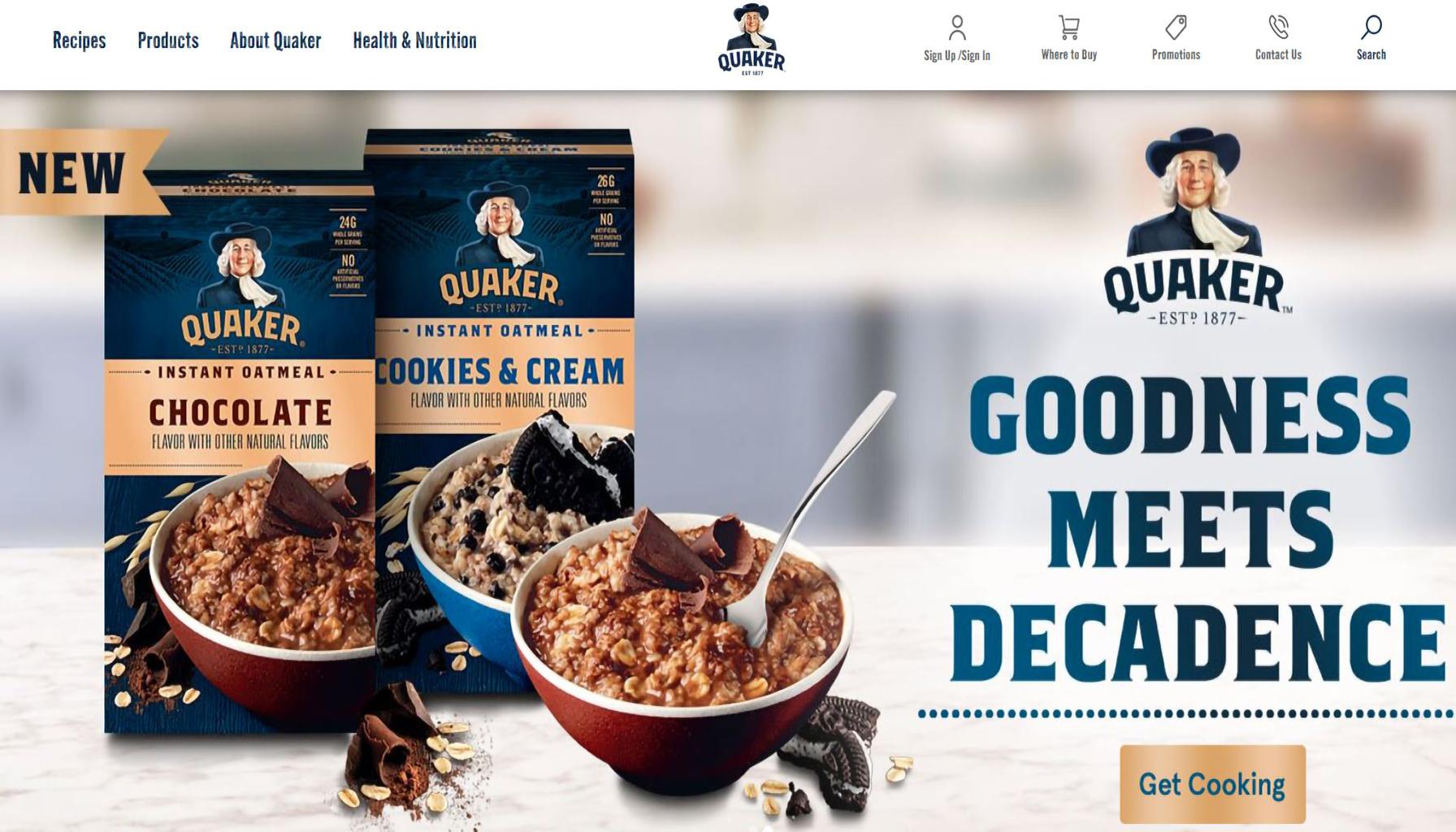 Quaker Oats Website