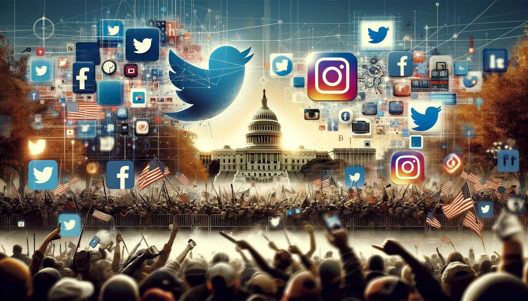 Social media and politics news graphic