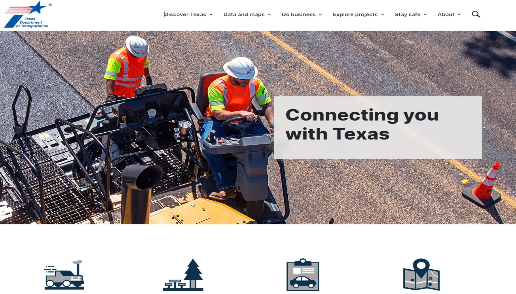 Texas Department of Transportation website screenshot