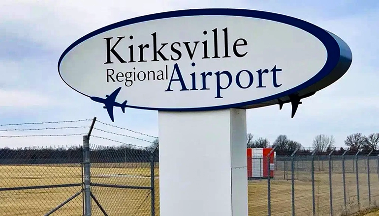 KIrksville Regional Airport sign news graphic