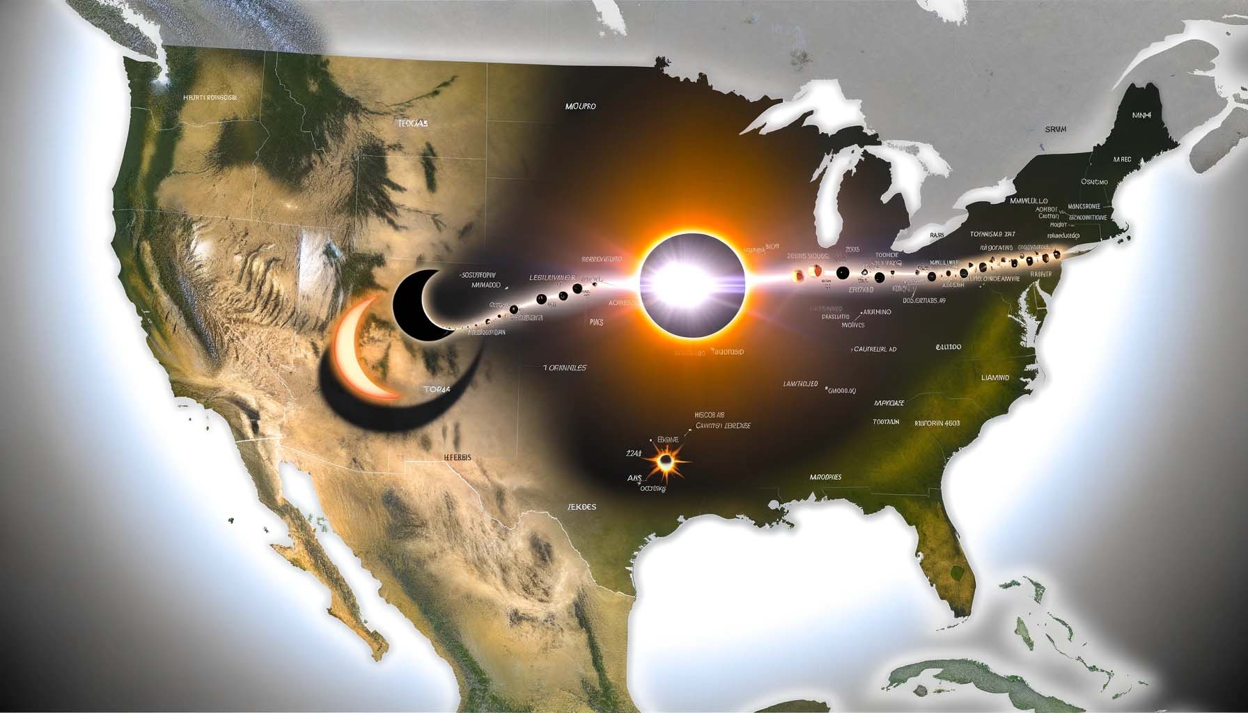 Solar Eclipse Across North America