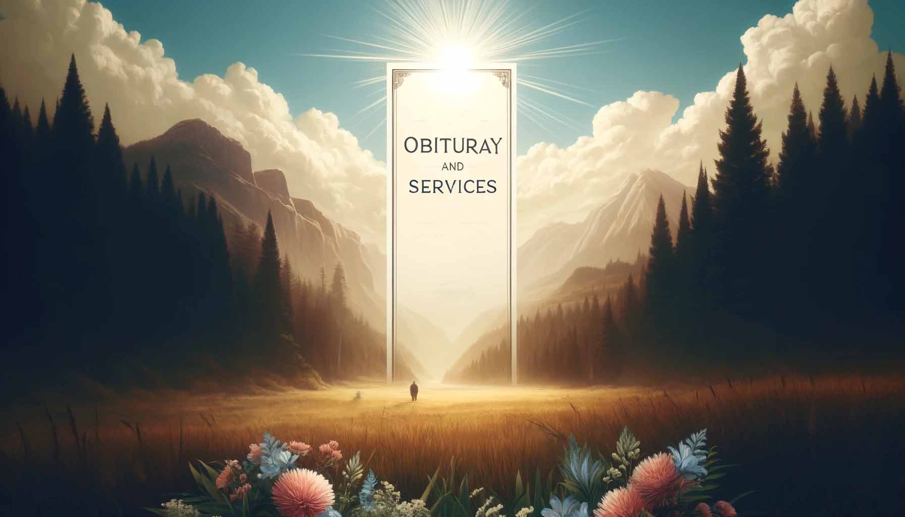 Obituary and Services for men news graphic