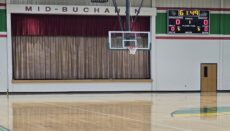 Mid-Buchanan High School gymnasium in Faucett, Missouri