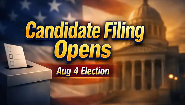 Candidate filing begins for Aug 4 primary election