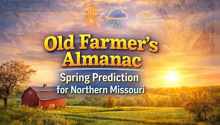 Warm spring forecast for northern Missouri in Old Farmer’s Almanac